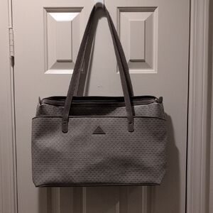 Vintage 1984 Liz Claiborne Gray Patterned Tote Bag